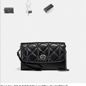 Coach black Chain Crossbody with Quilting